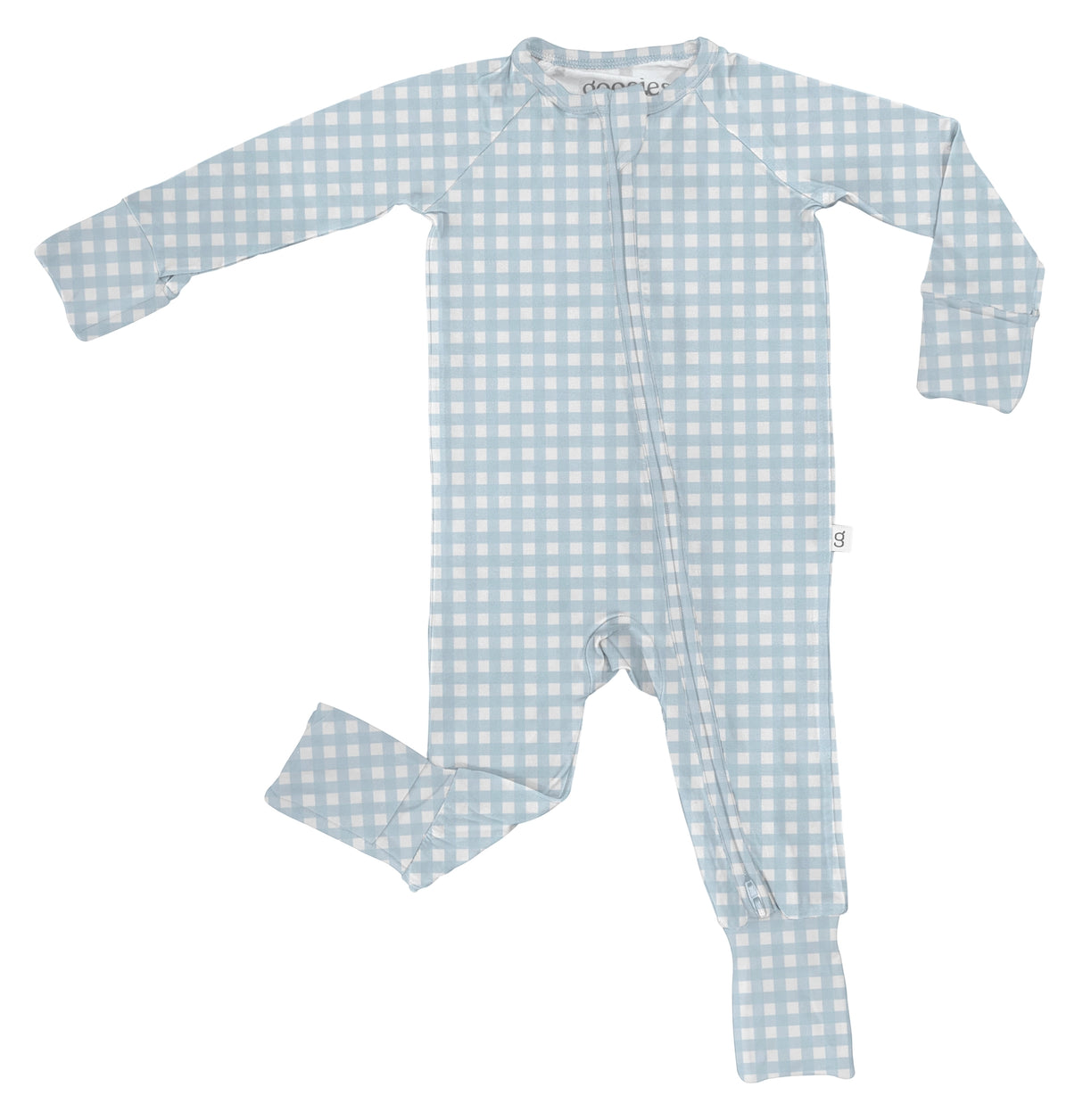Blue Gingham Bamboo 2-Way Zipper PJ’s