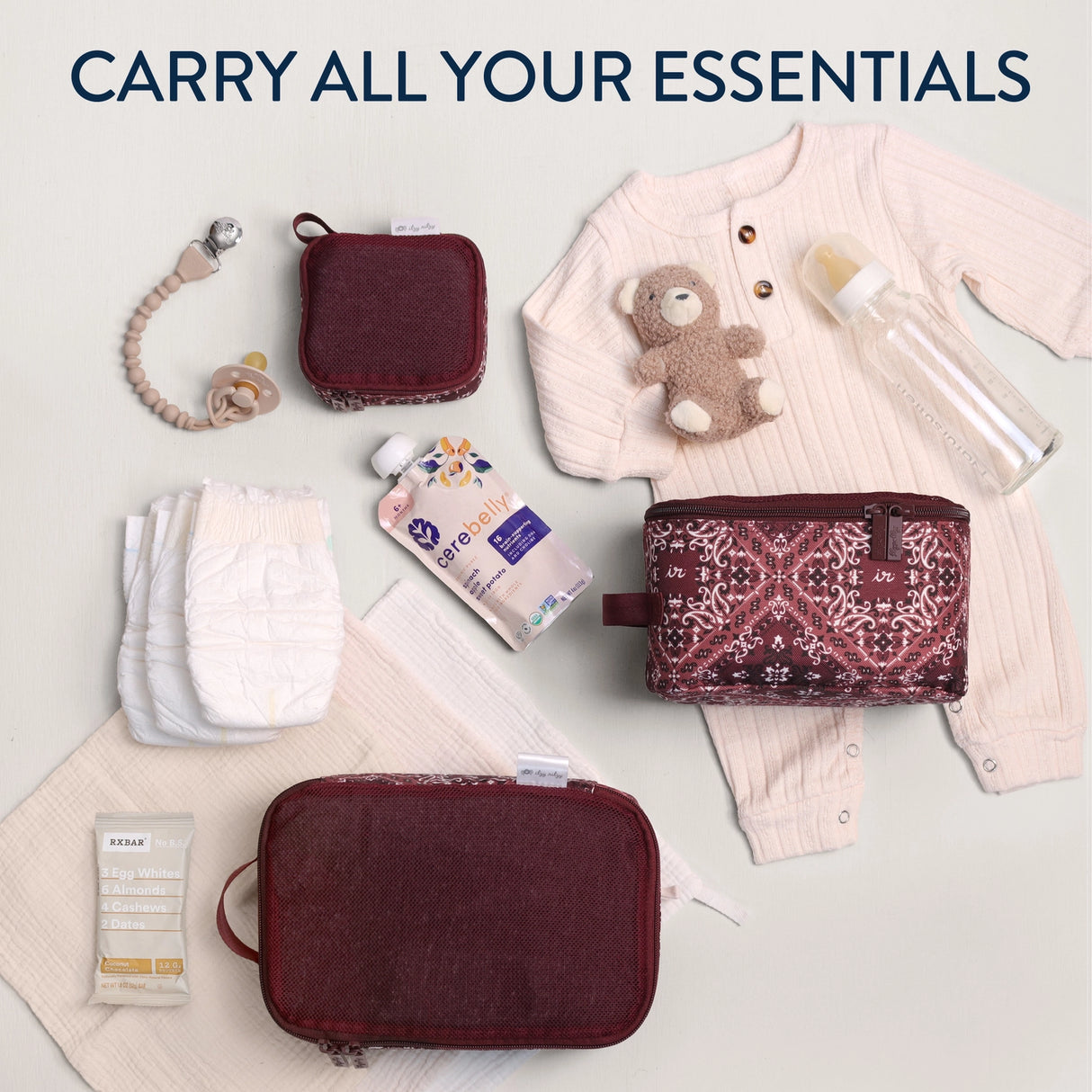 Paisley Wine Pack Like a Boss Packing Cubes