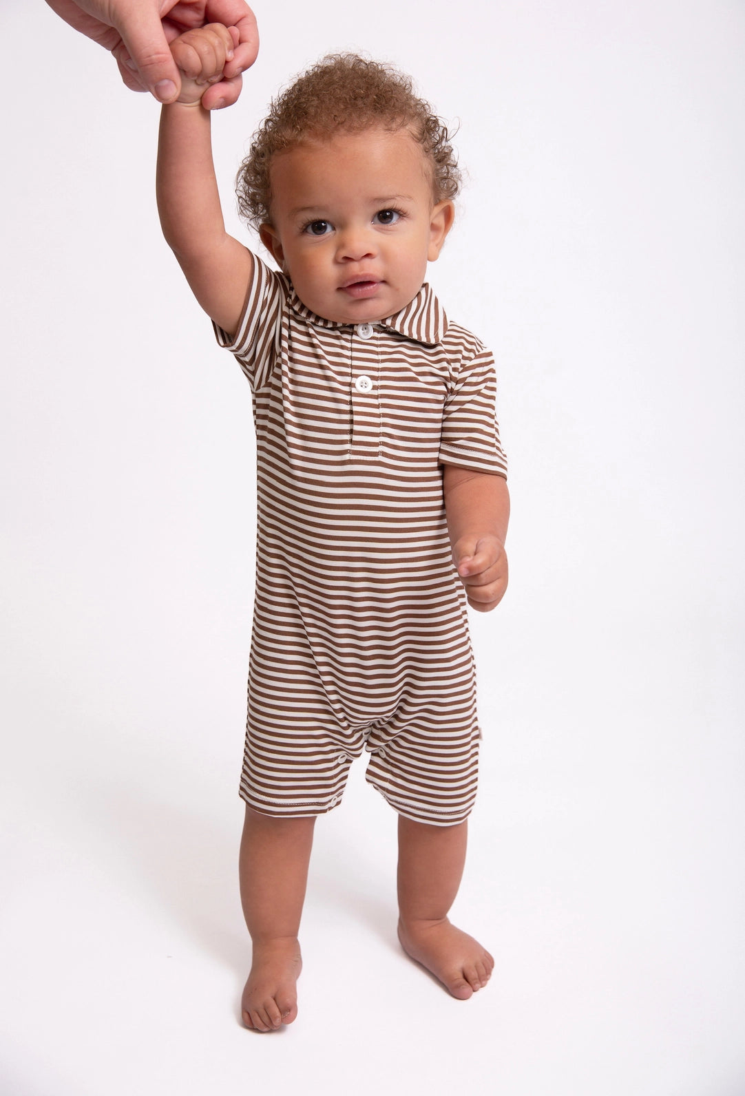 Chocolate Stripe Bamboo Romper