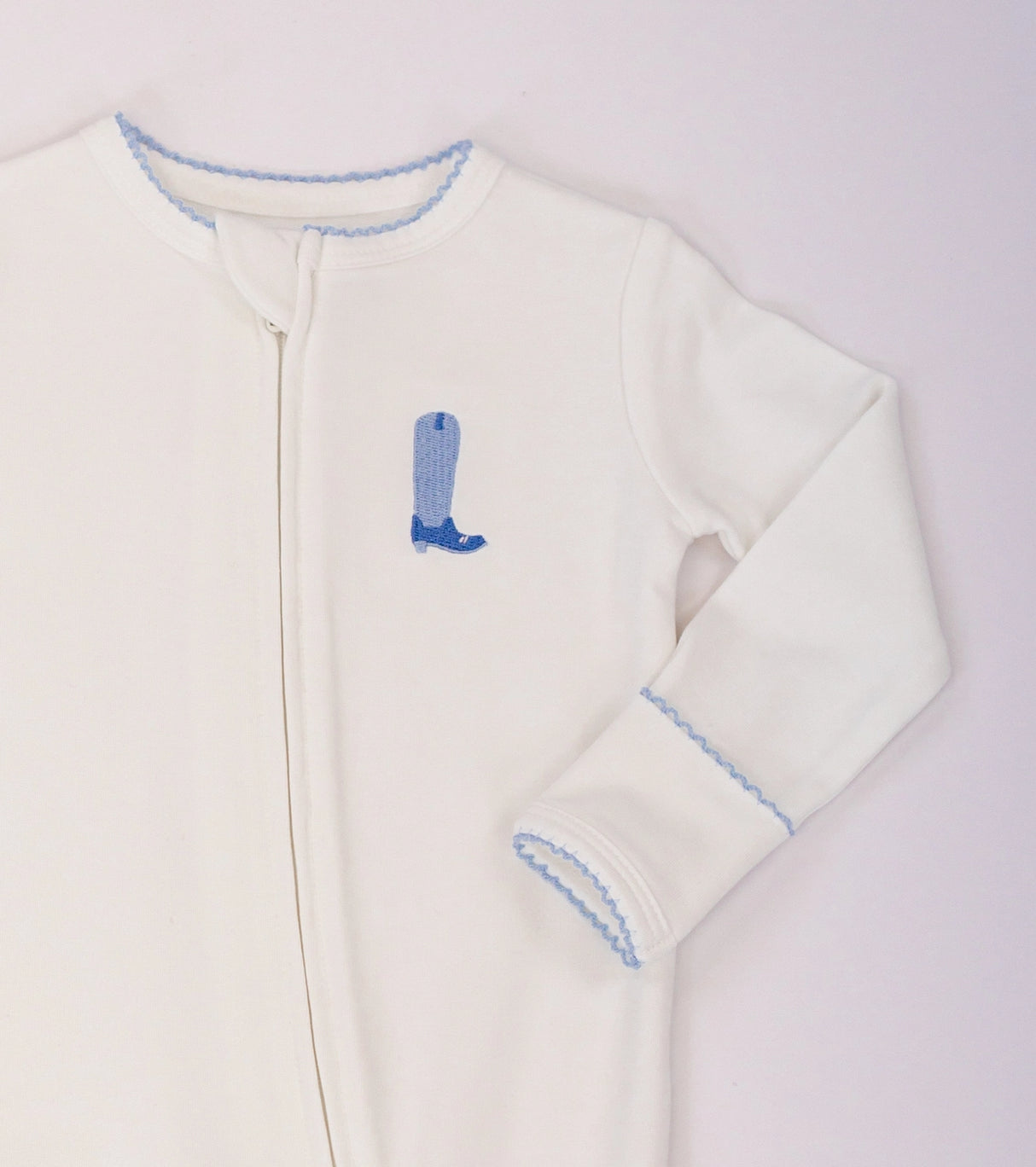 Blue Boot Pip Embroidered Zippy