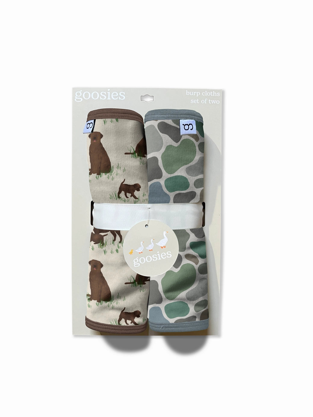 Chocolate Lab & Camo Burp Cloth Set