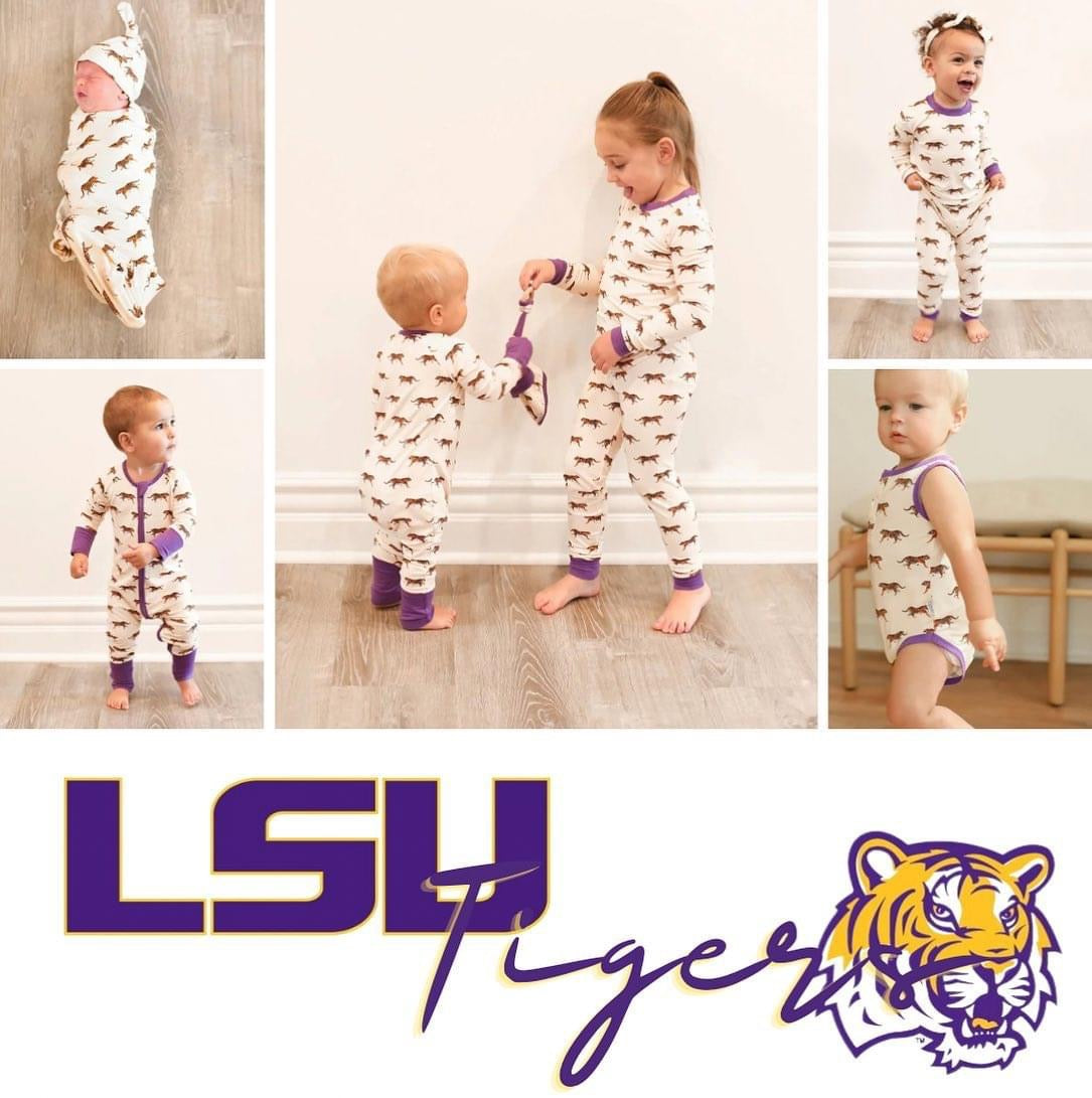 Geaux Tigers Henley Onesie