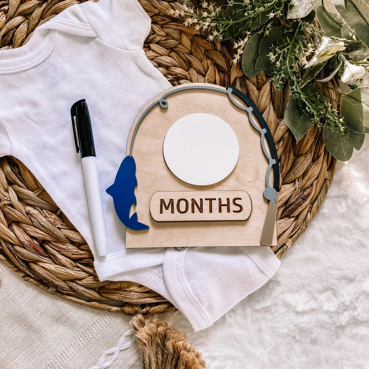 Fishing Monthly Milestone Sign