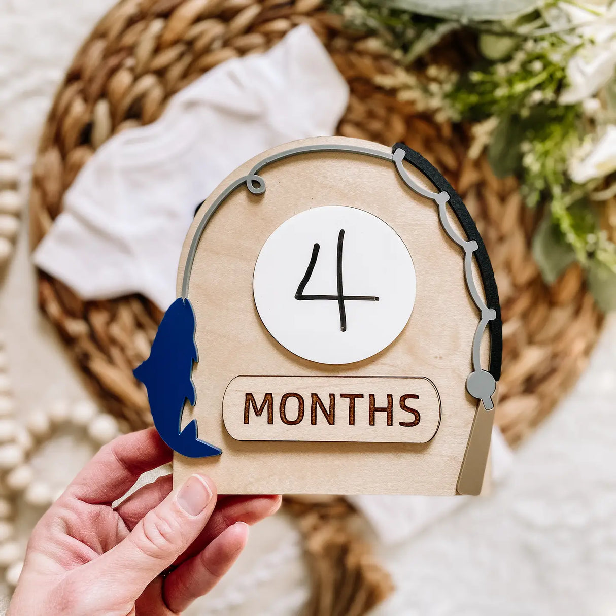 Fishing Monthly Milestone Sign