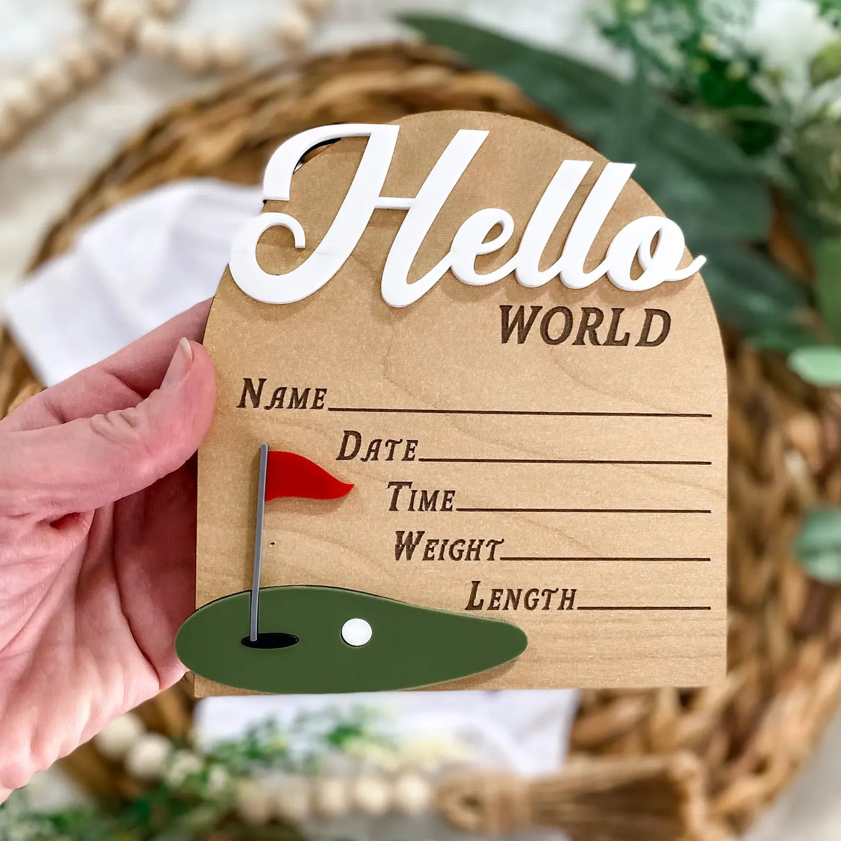 Golf Birth Announcement Sign