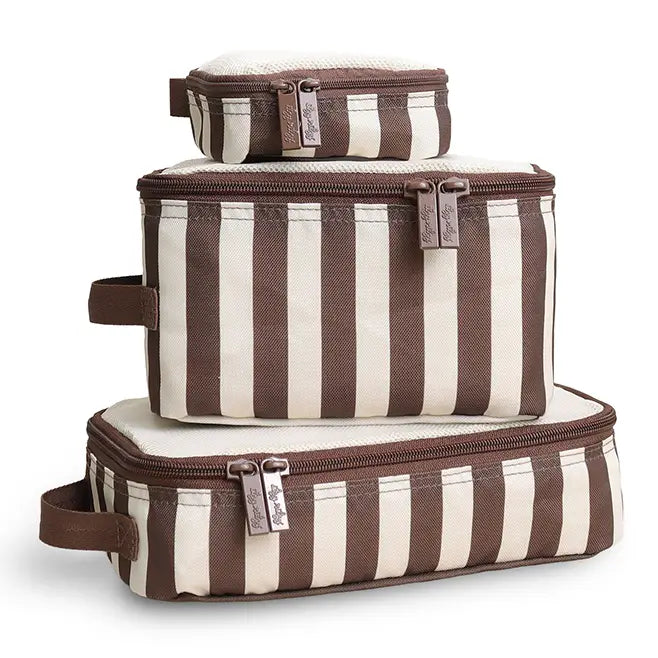 Mocha Stripe Pack Like a Boss Packing Cubes