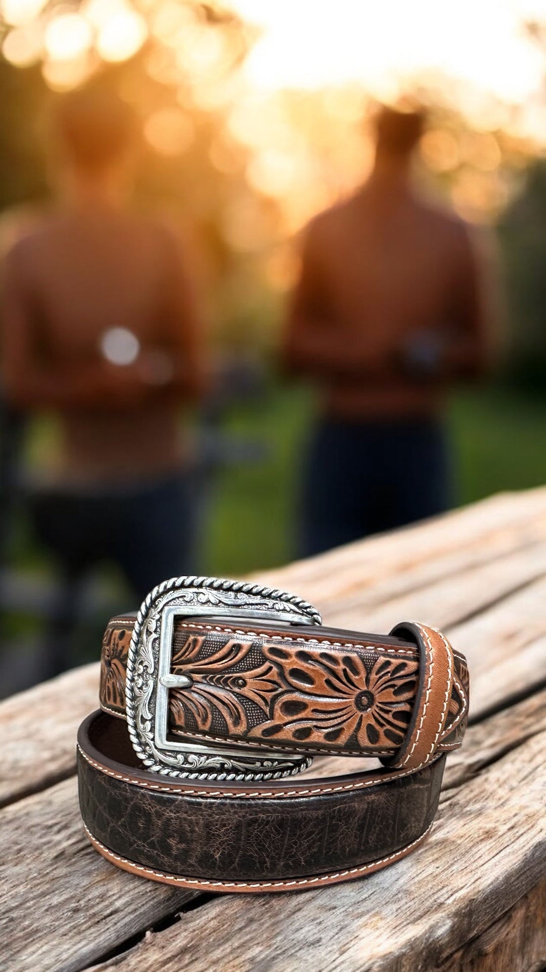 Ariat Men’s Gator Tooled Chocolate Belt