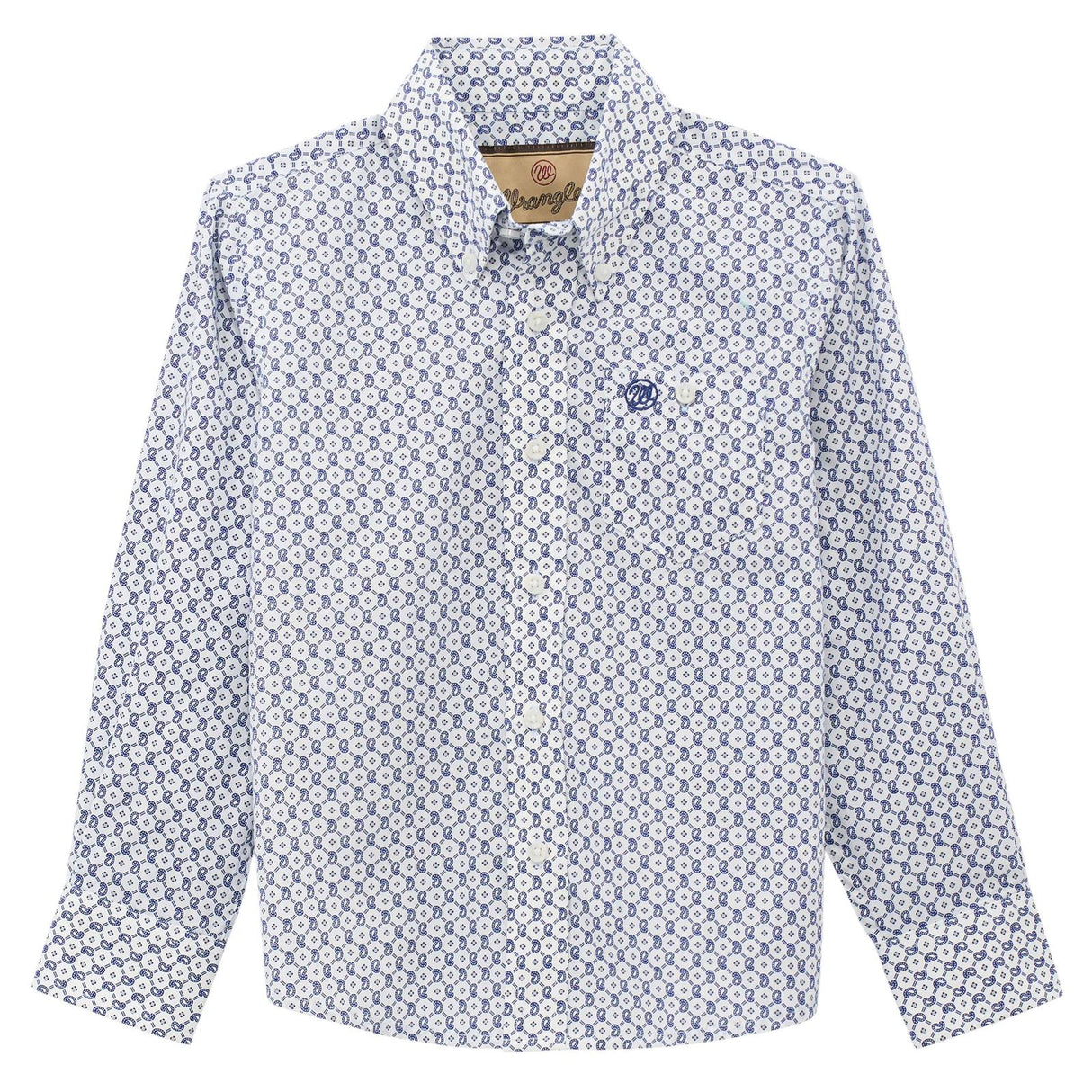 Boys Classic Long Sleeve Blue Lasso Diamond Shirt