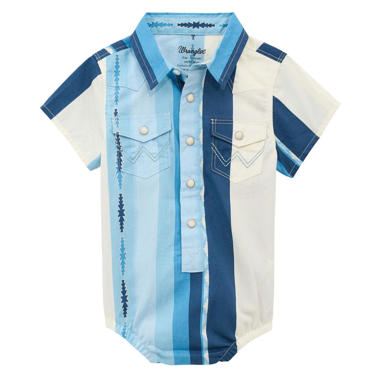 Wrangler Infant Short Sleeve Blue Multi Bodysuit