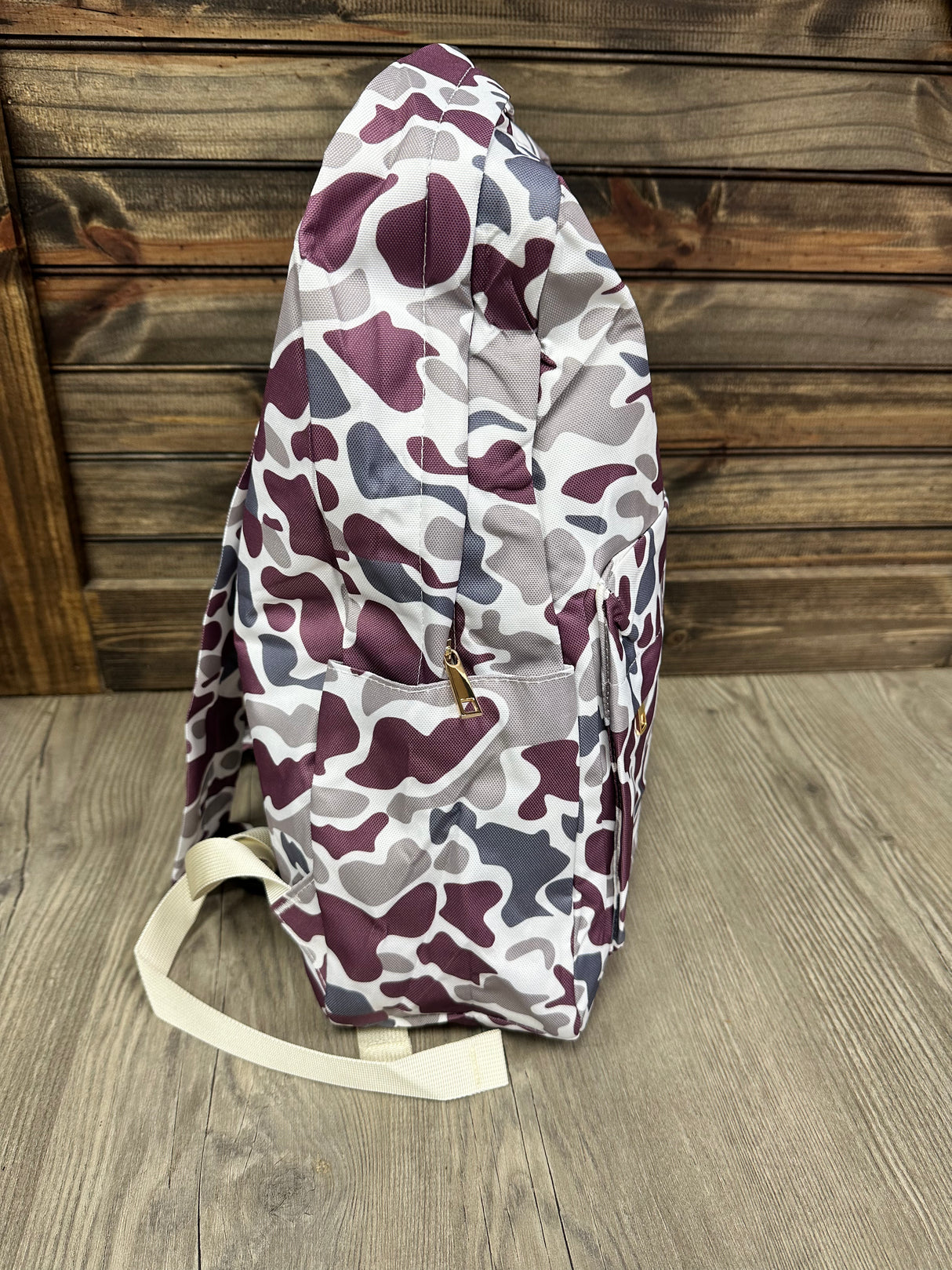 Maroon Retro Camo Backpack