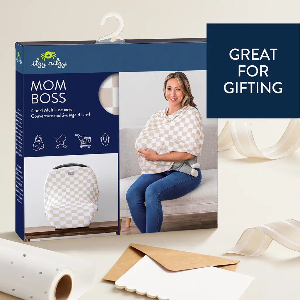 Taupe Checkerboard Mom Boss 4-in-1 Multi-Use Cover