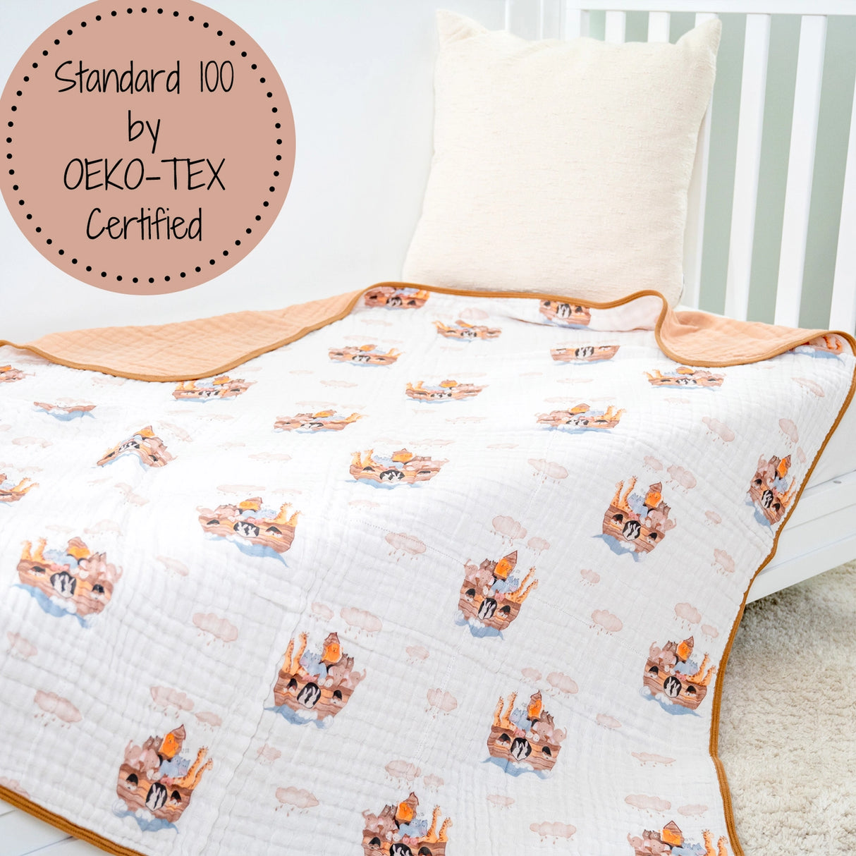 Noah’s Ark Cotton Muslin Quilt