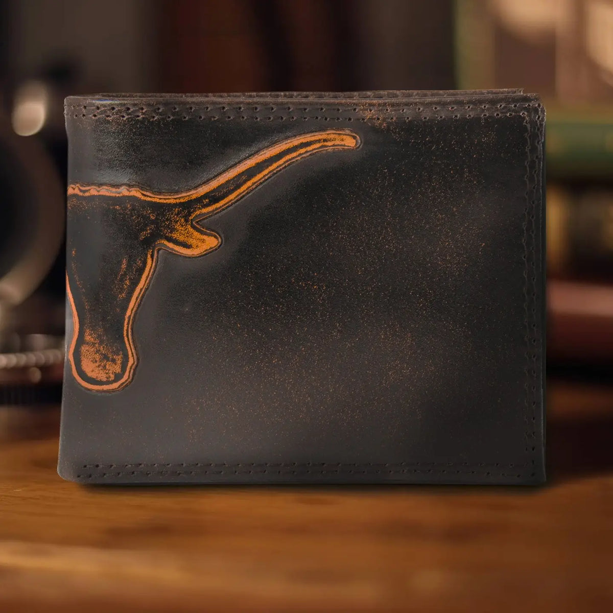 Texas Longhorns Burnished Leather Bifold Wallet