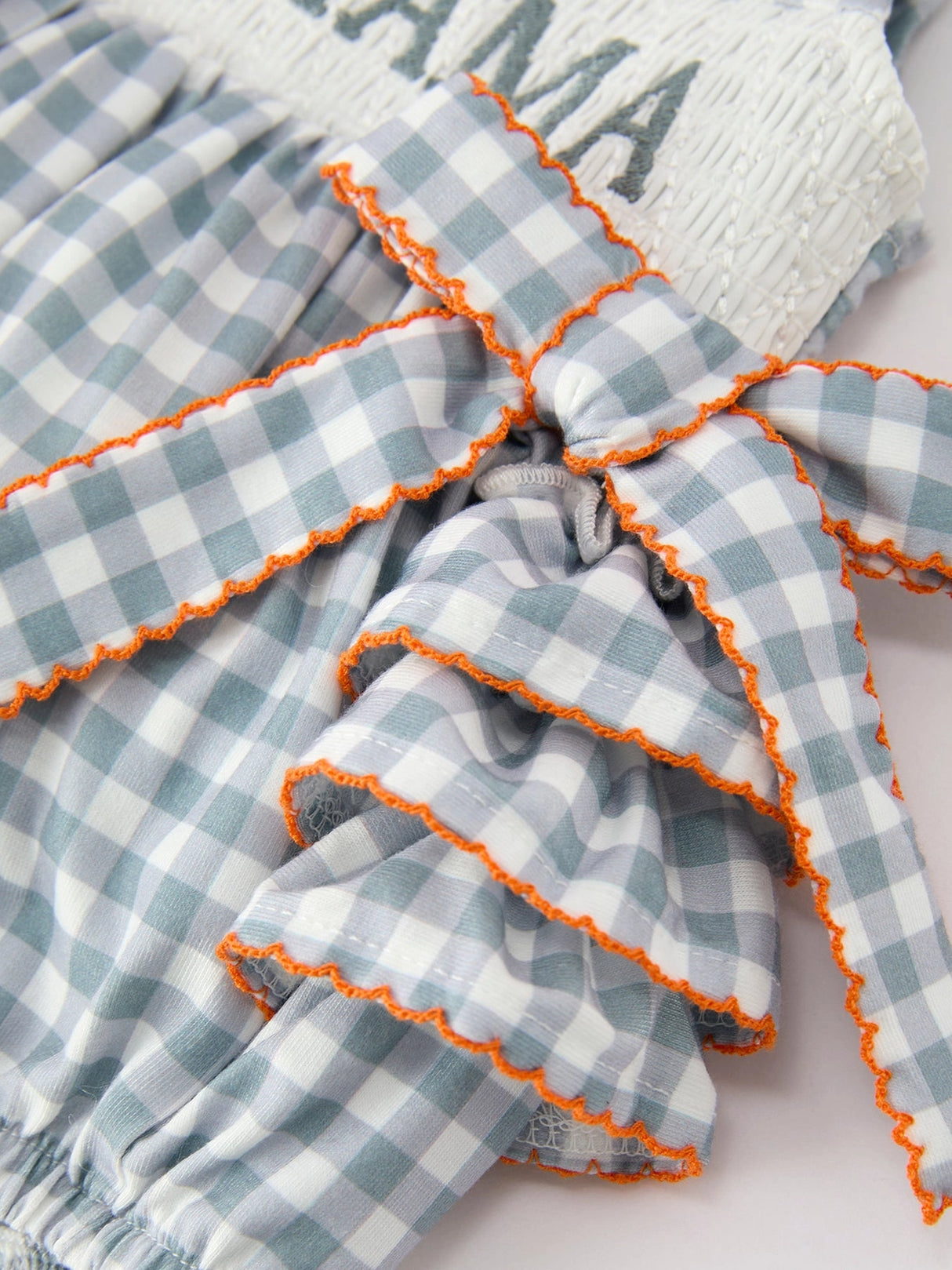 I Love Mama Smocked Ruffle Bubble