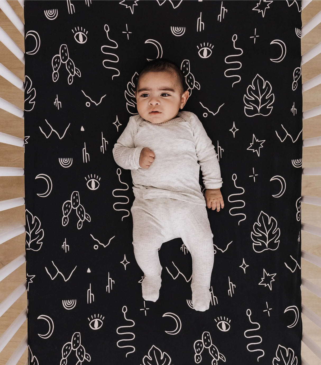 Black Mojave Desert Crib Sheet