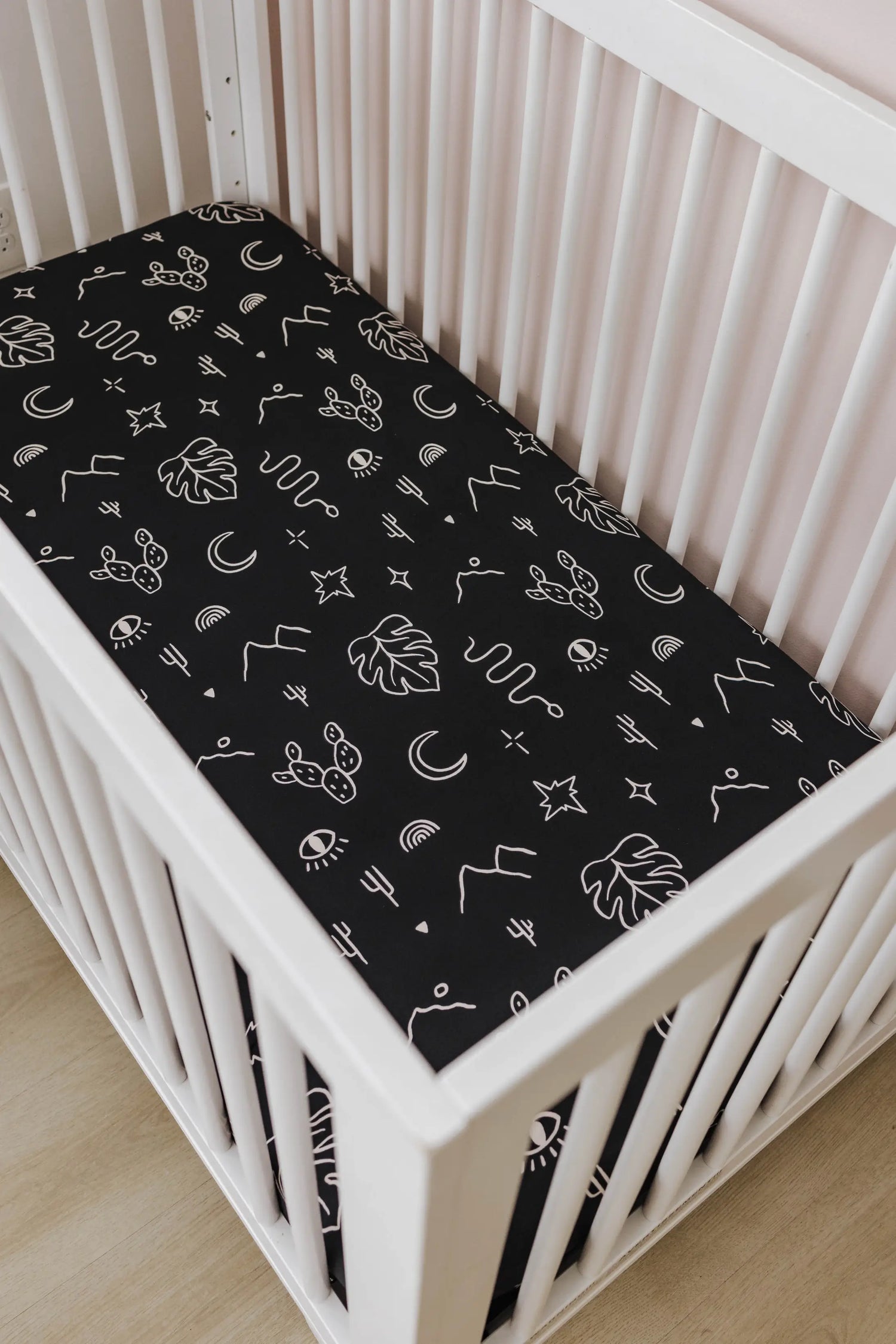 Black Mojave Desert Crib Sheet