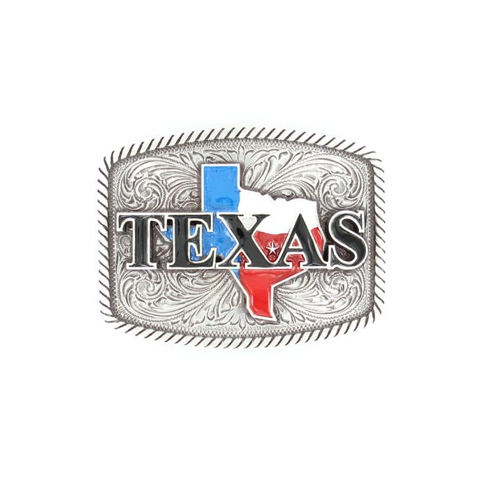 Texas Rectangle Scroll Belt Buckle