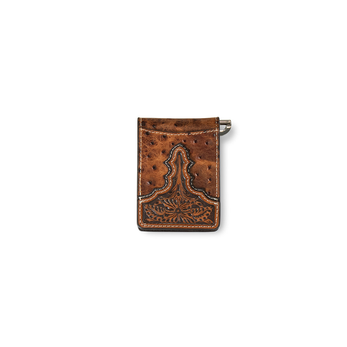 Ariat Ostrich & Floral Money Clip Wallet