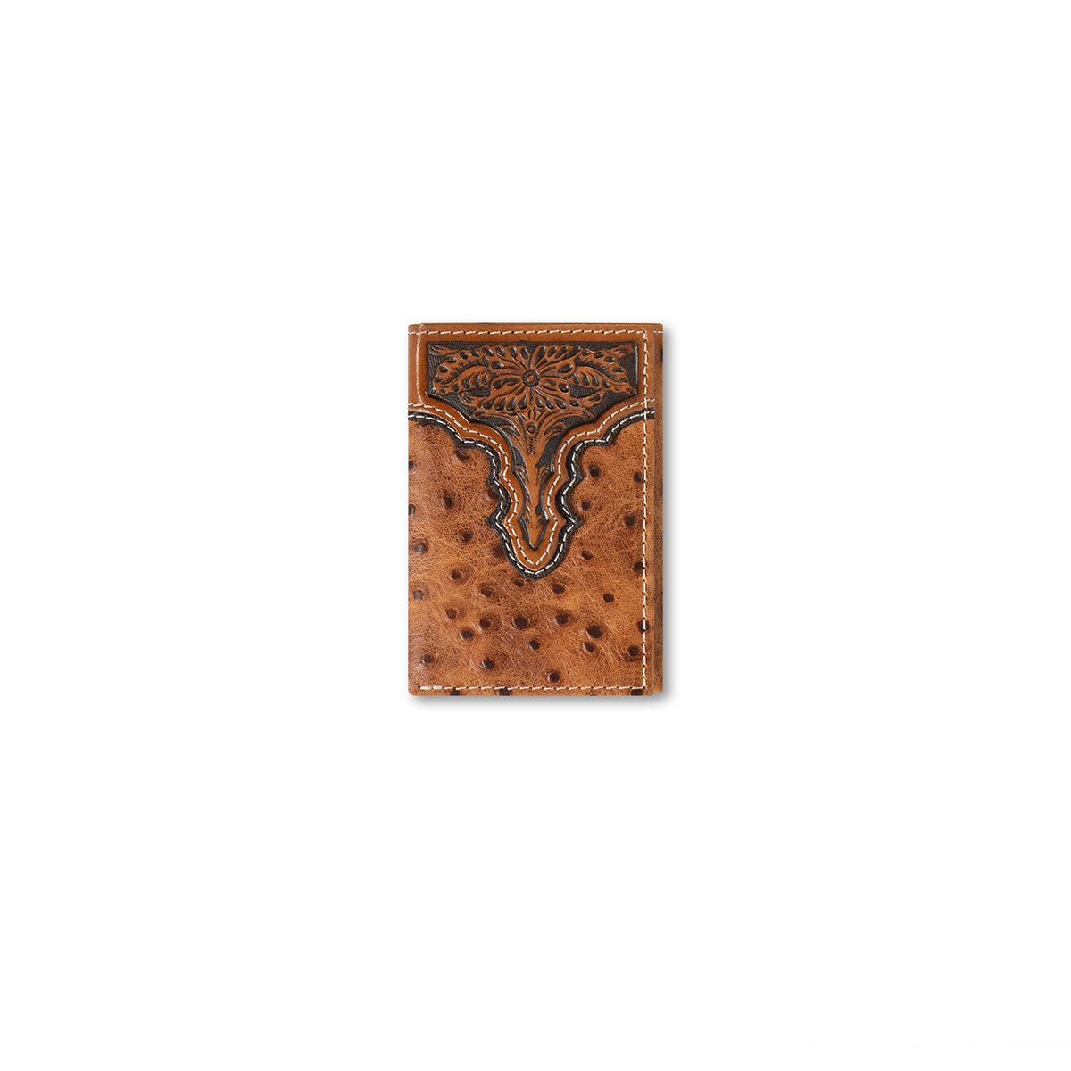 Ariat Ostrich & Floral Tri-Fold Wallet