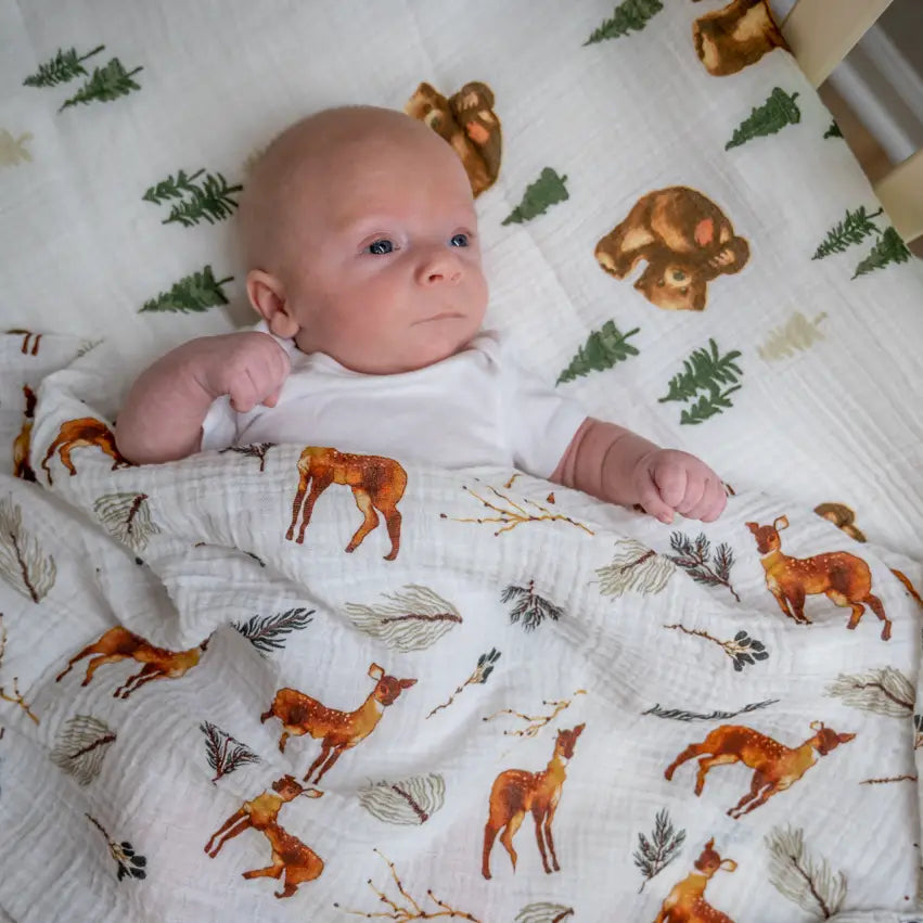 Oh Deer Cotton Muslin Swaddle