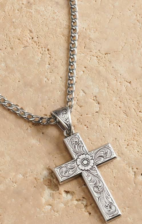 Silver Scroll 24” Men’s Necklace