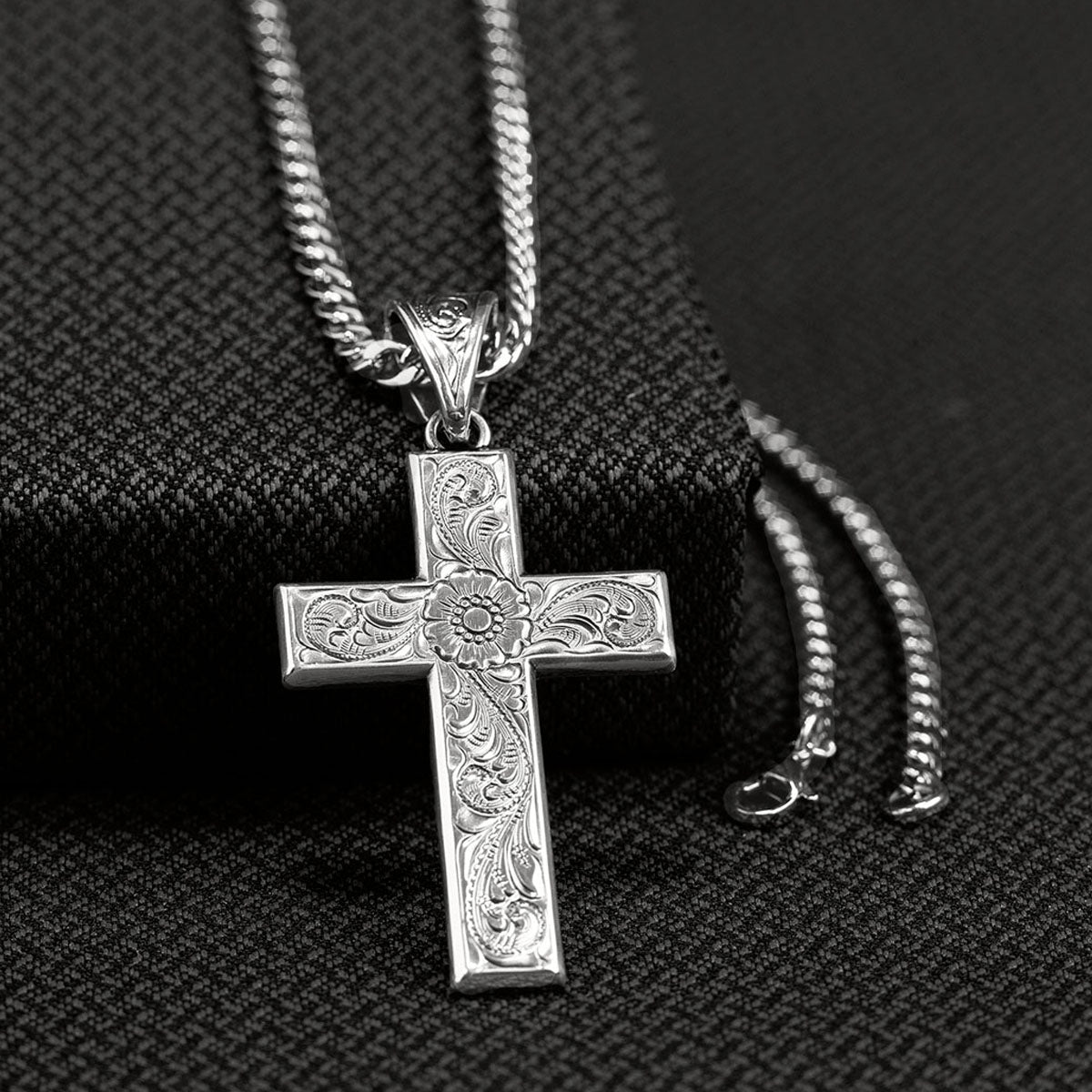 Silver Scroll 24” Men’s Necklace