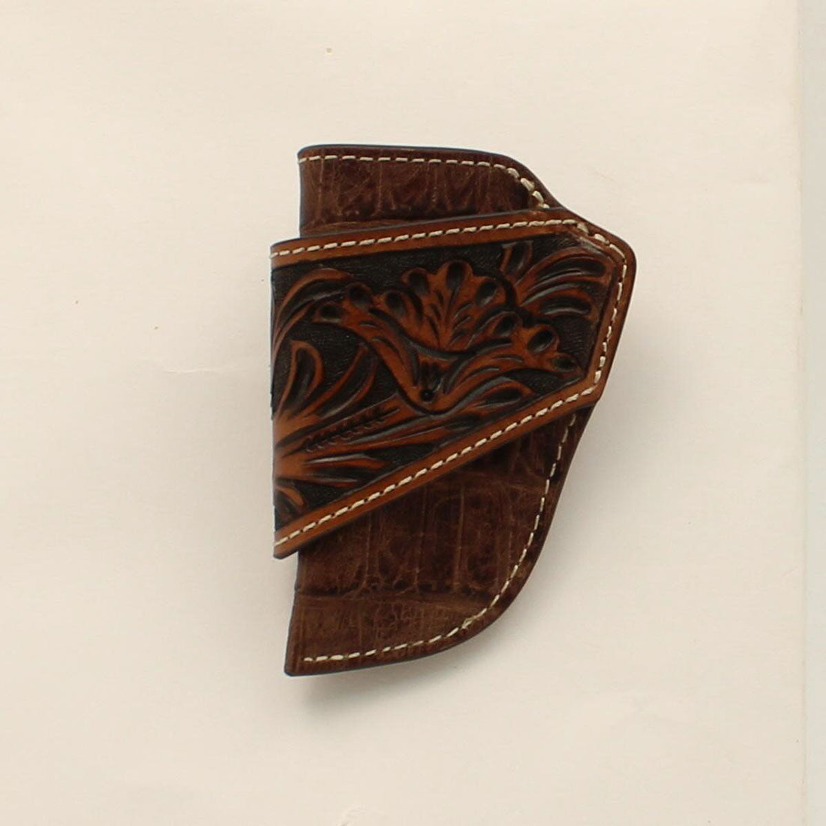 Horizontal Knife Sheath Tooled Croc