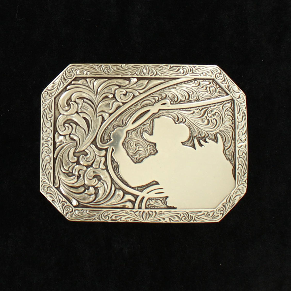 Cowboy Roping Stamped Buckle