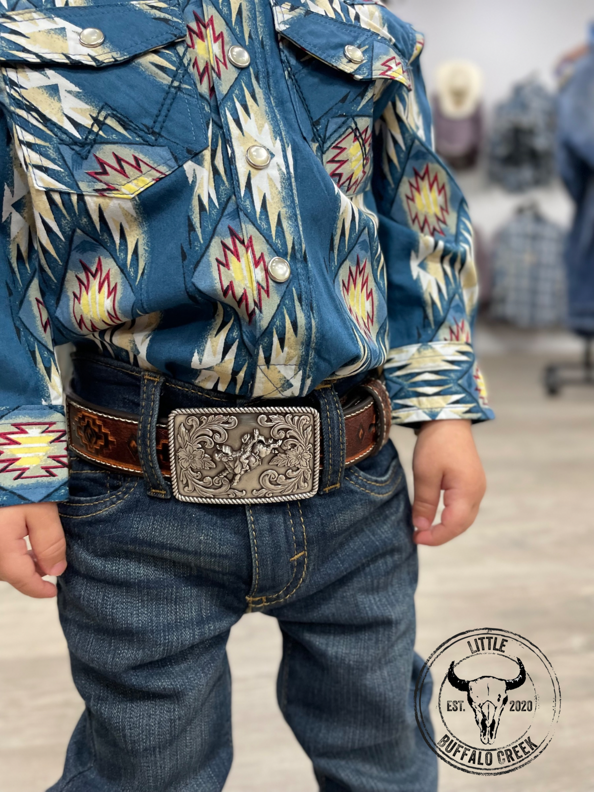 Wrangler Baby Pearl Snap - Blue Checotah