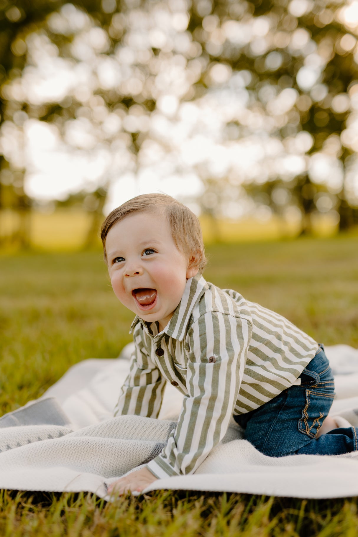 Green Retro Stripe Onesie