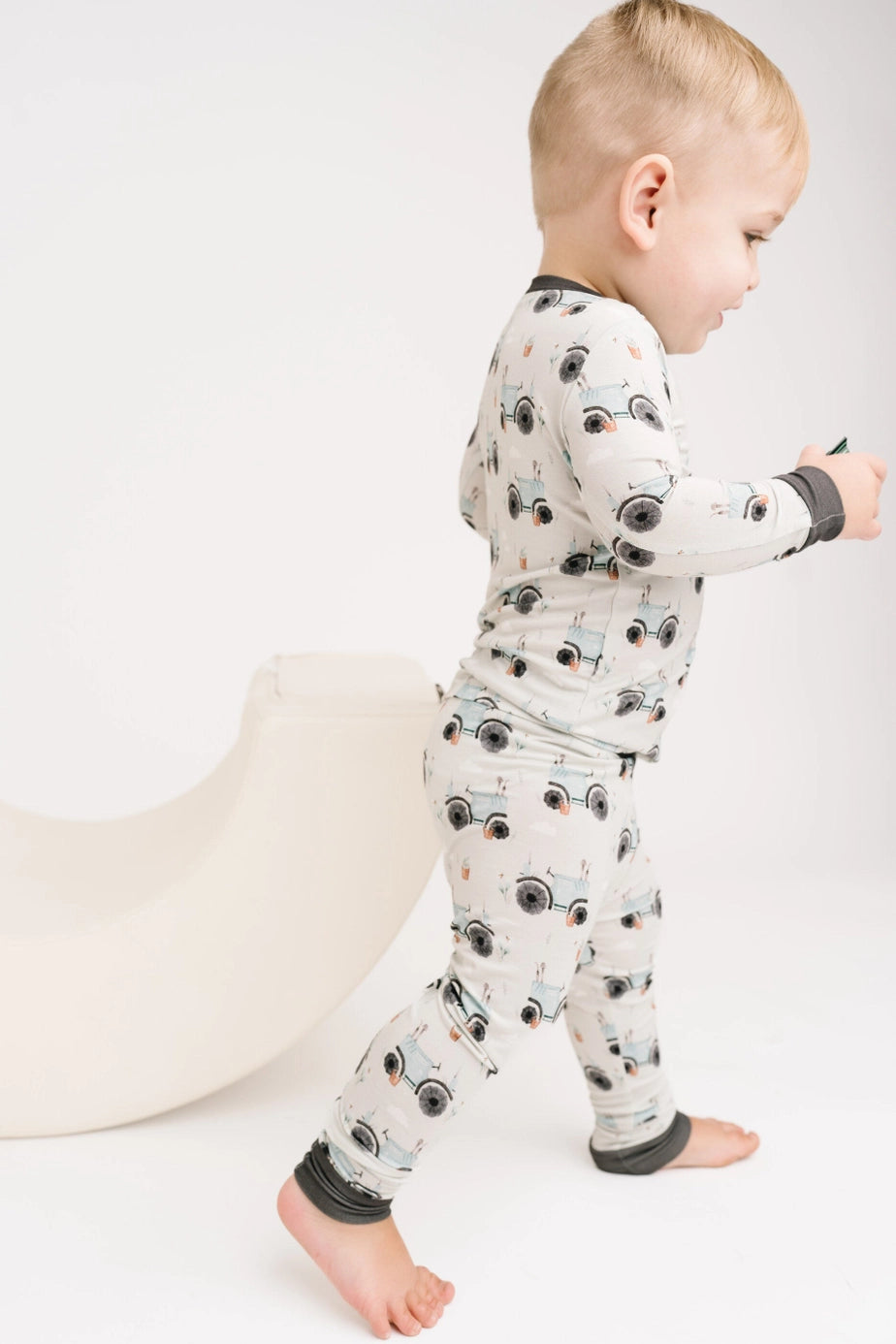 Blue Tractor Bamboo 2-Piece PJ Set