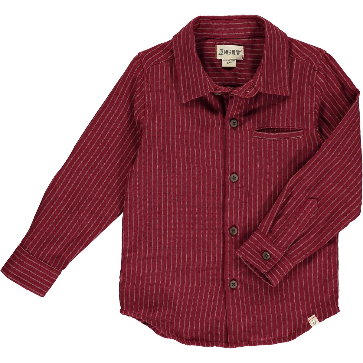 Burgundy Pinstripe Shirt