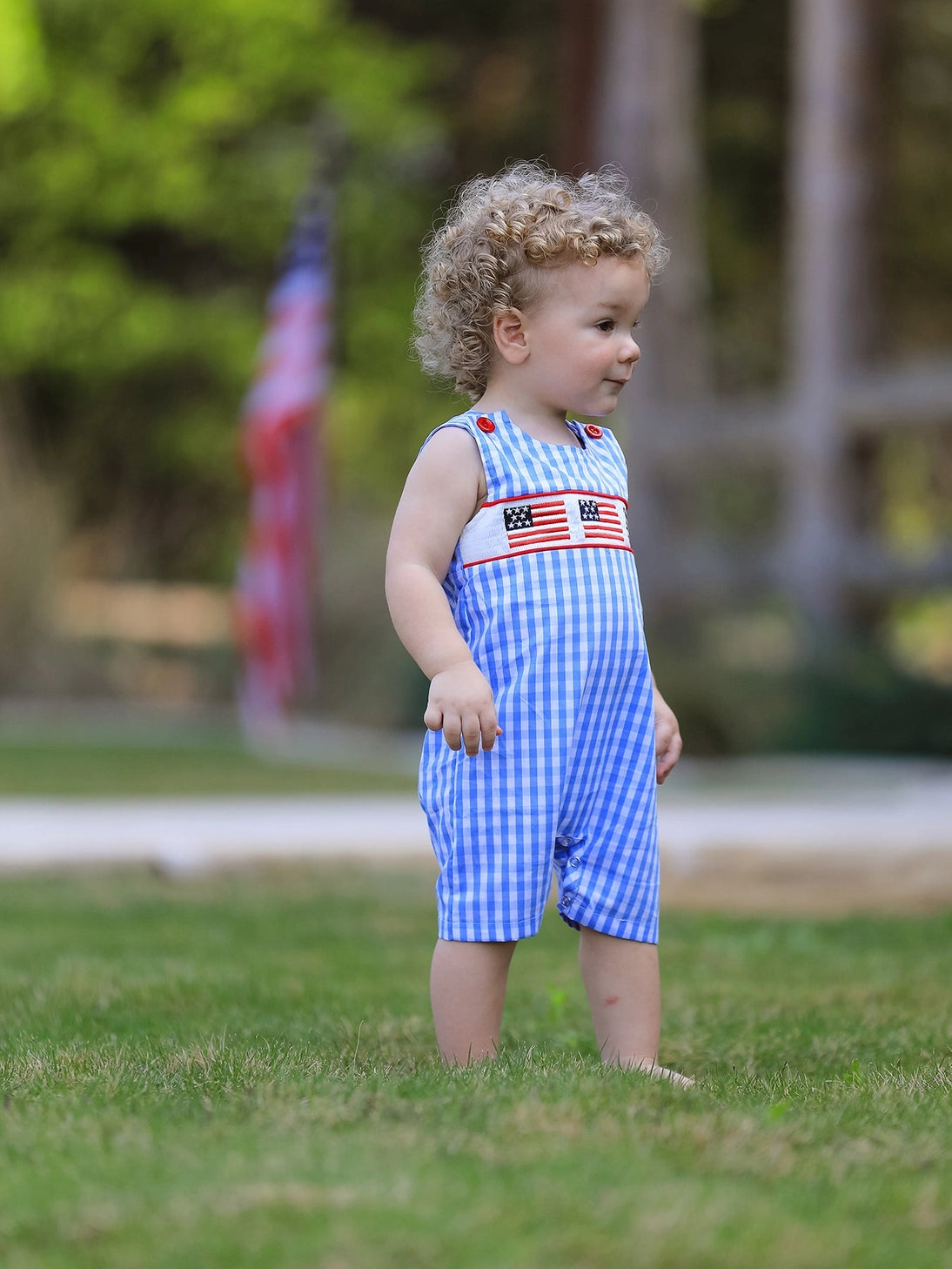 4th of July Flag Smocked Jon Jon