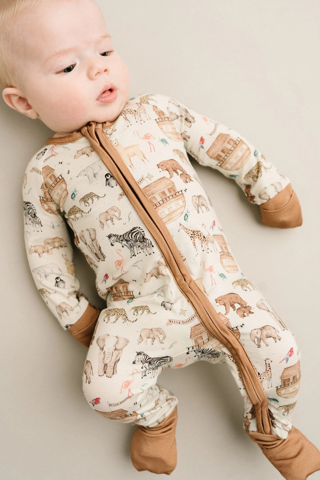 Noah’s Ark Bamboo Zipper PJ’s