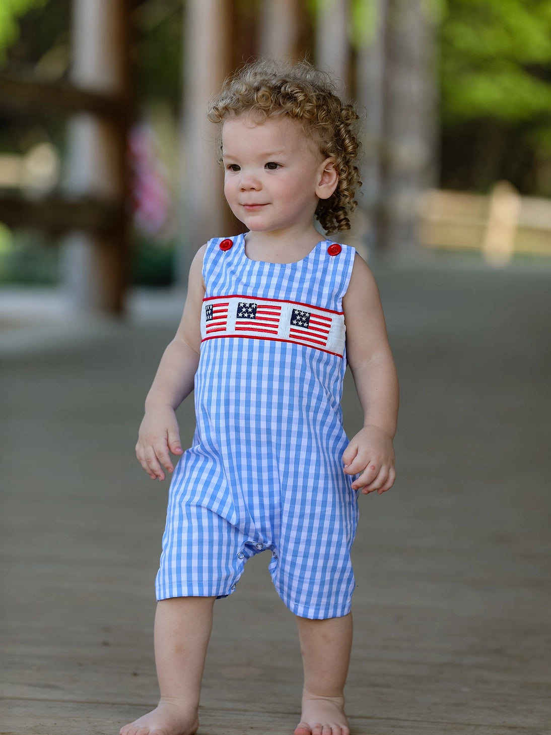 4th of July Flag Smocked Jon Jon