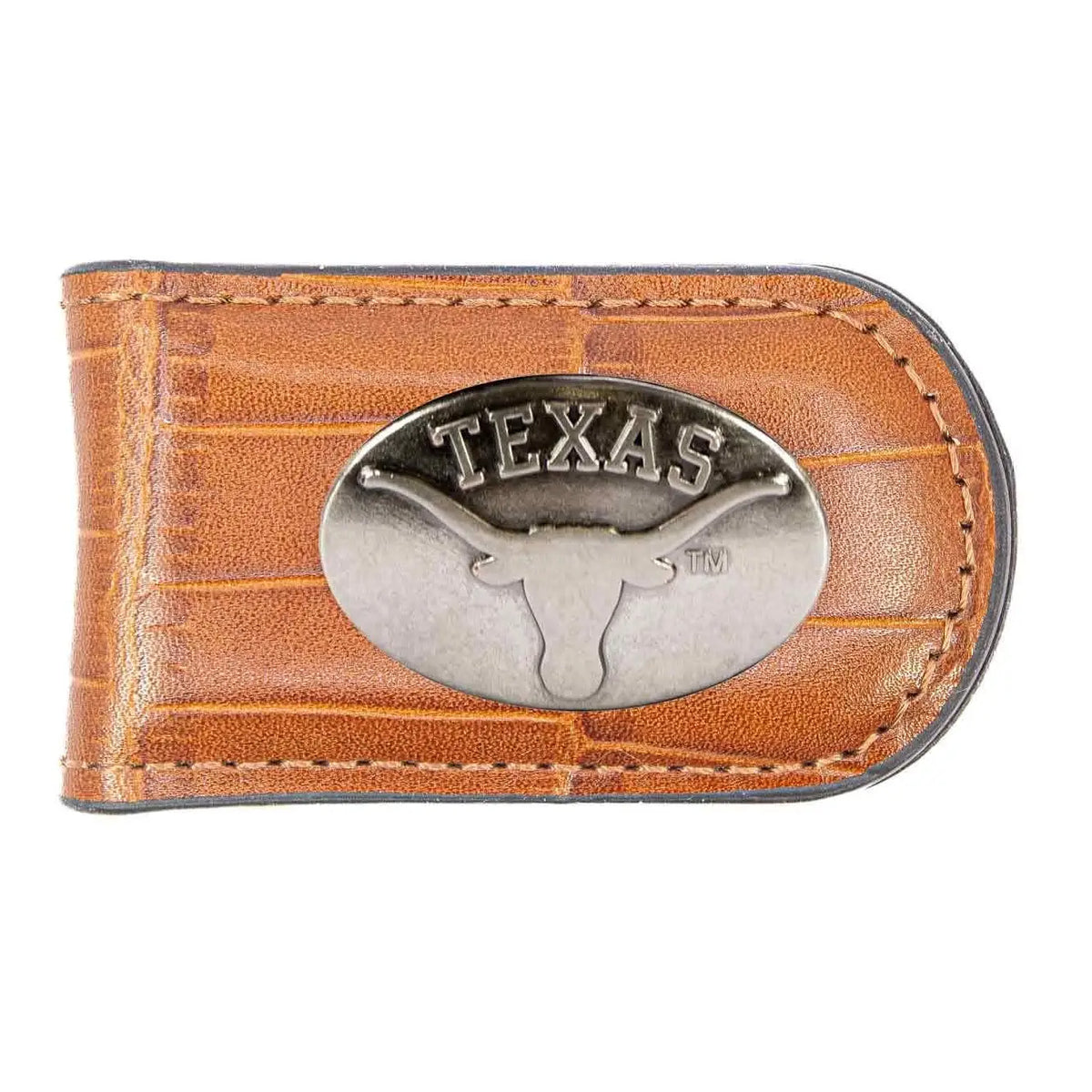 Texas Longhorns Croc Leather Magnetic Money Clip Wallet