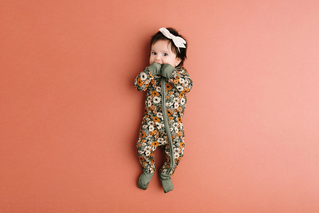 Rustic Blooms Bamboo Zipper PJ