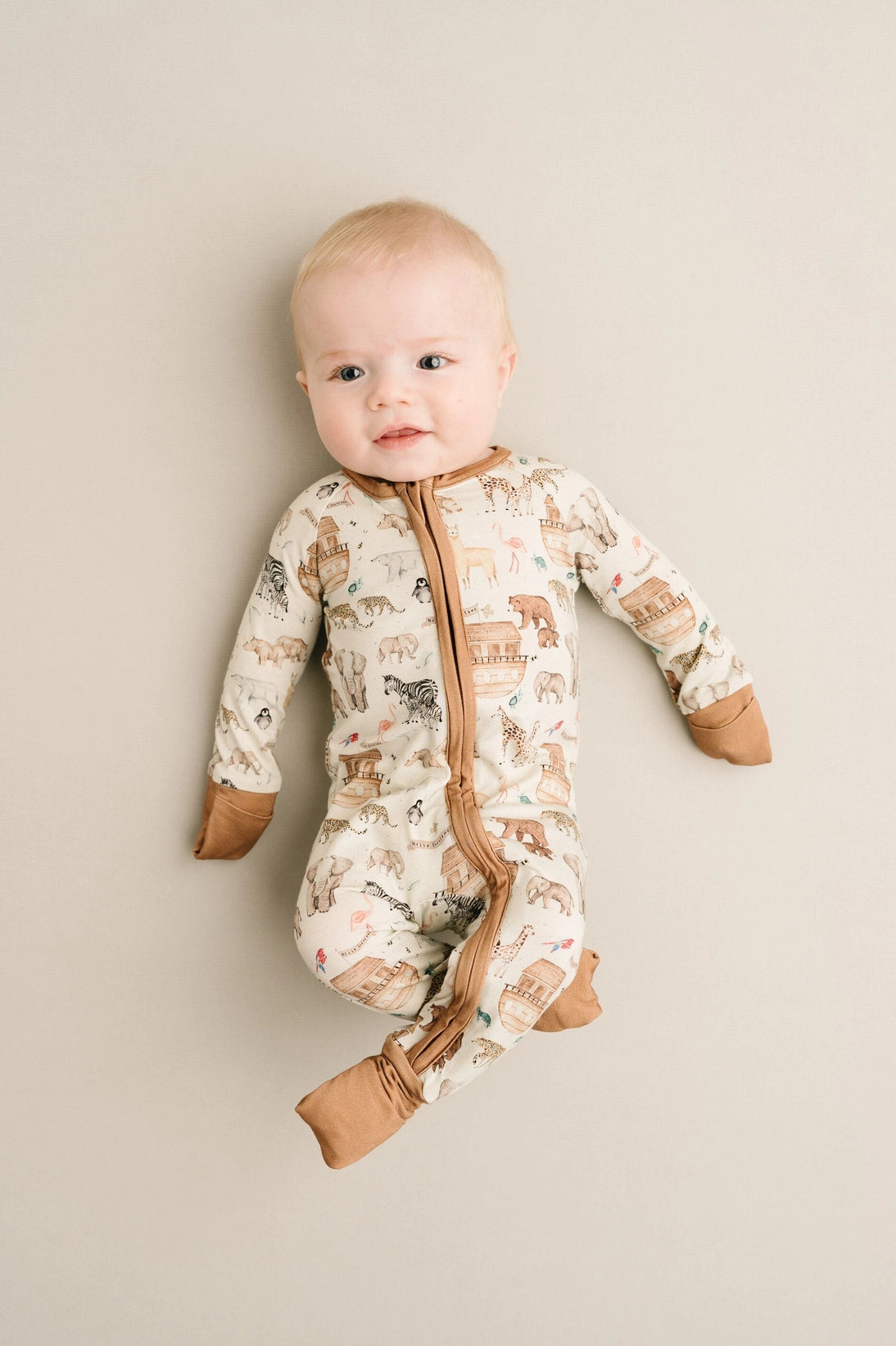 Noah’s Ark Bamboo Zipper PJ’s