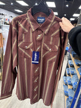 Brown & Gold Stripe Long Sleeve Wrangler Retro