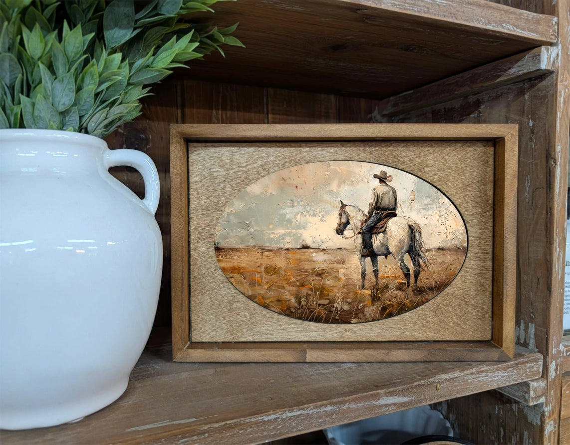 Box Frame White Horse Canvas Photo