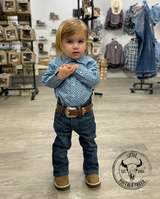 Wrangler Baby Pearl Snap - Blue Leaves