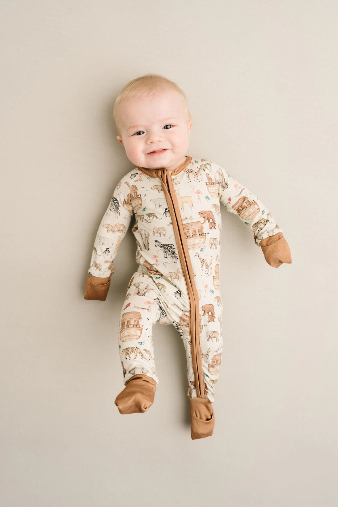 Noah’s Ark Bamboo Zipper PJ’s