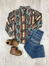 Brown & Blue Boys Checotah Shirt