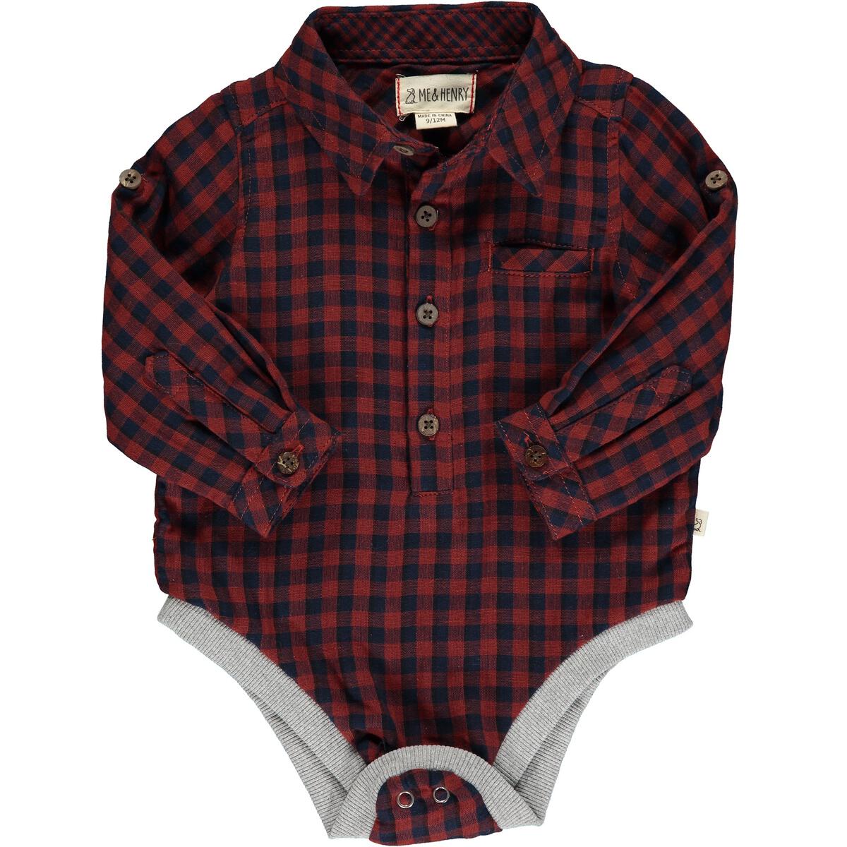 Red & Blue Plaid Onesie