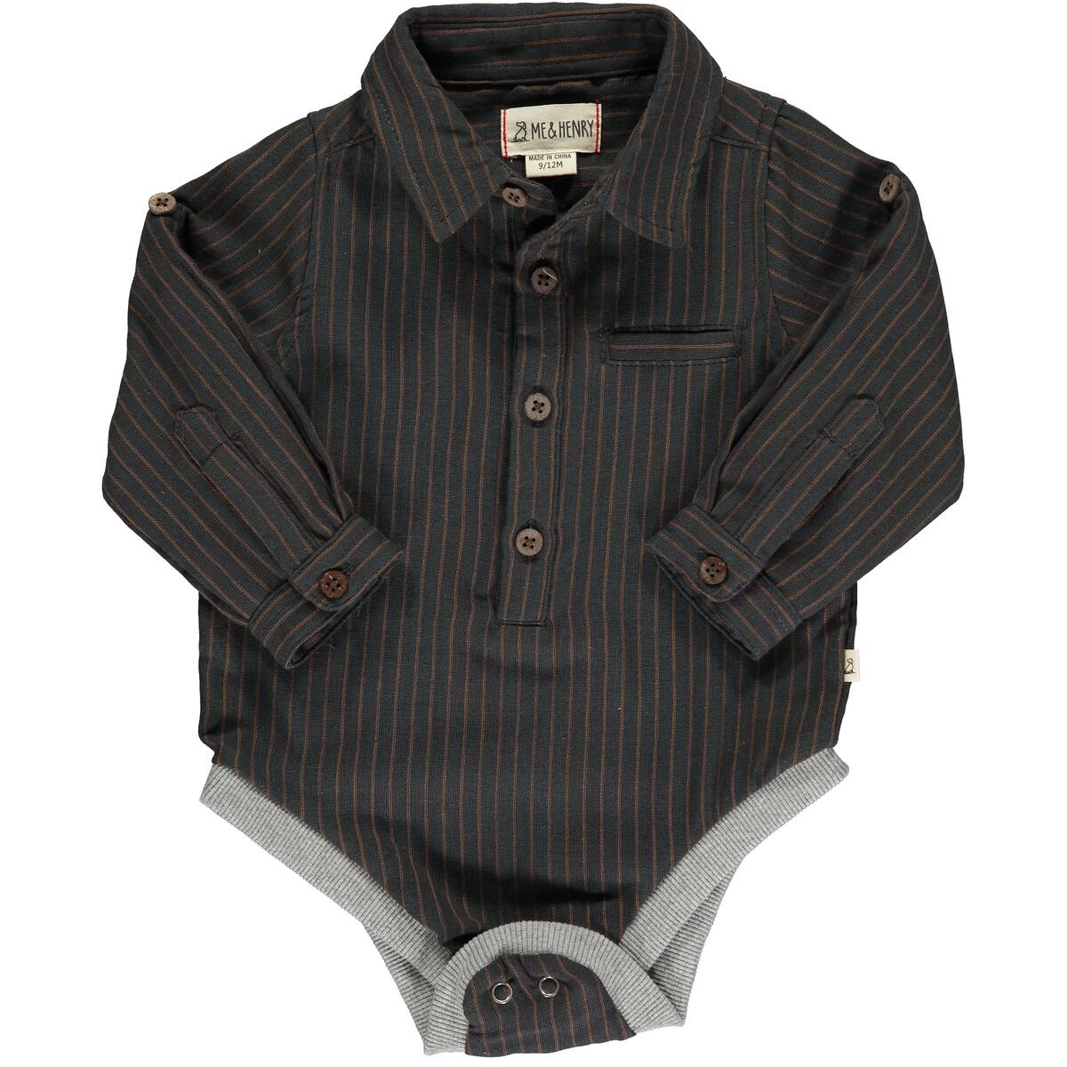 Charcoal Pinstripe Onesie