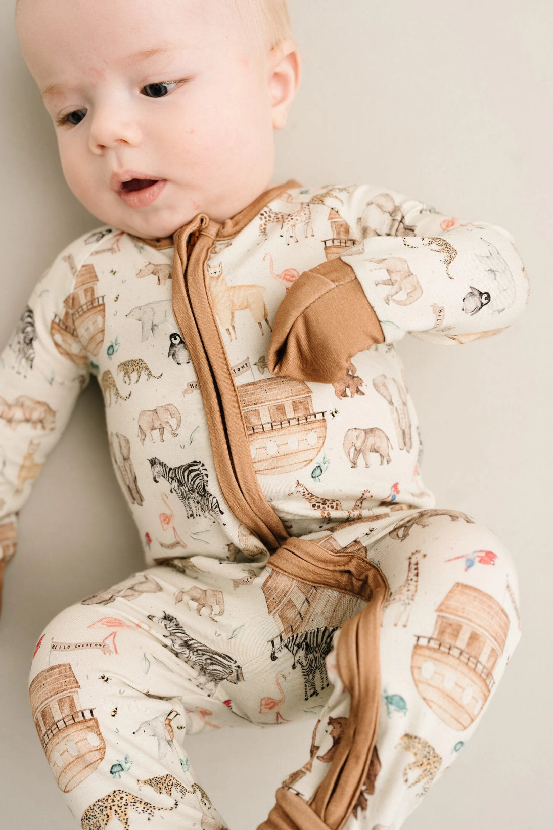 Noah’s Ark Bamboo Zipper PJ’s