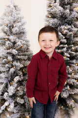 Burgundy Pinstripe Shirt