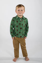 Green Deer L/S Bamboo Polo
