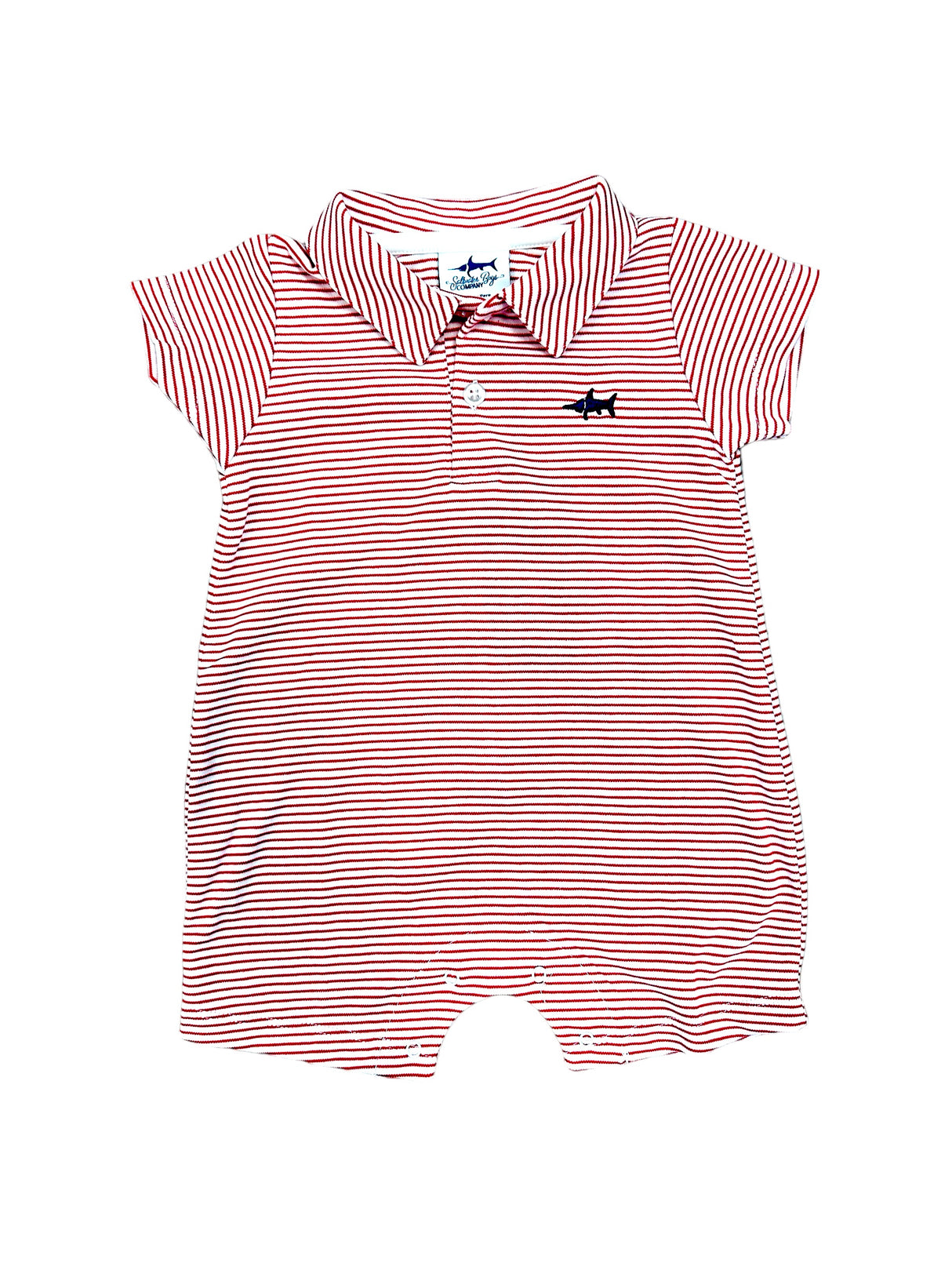 Red Stripe Polo Romper