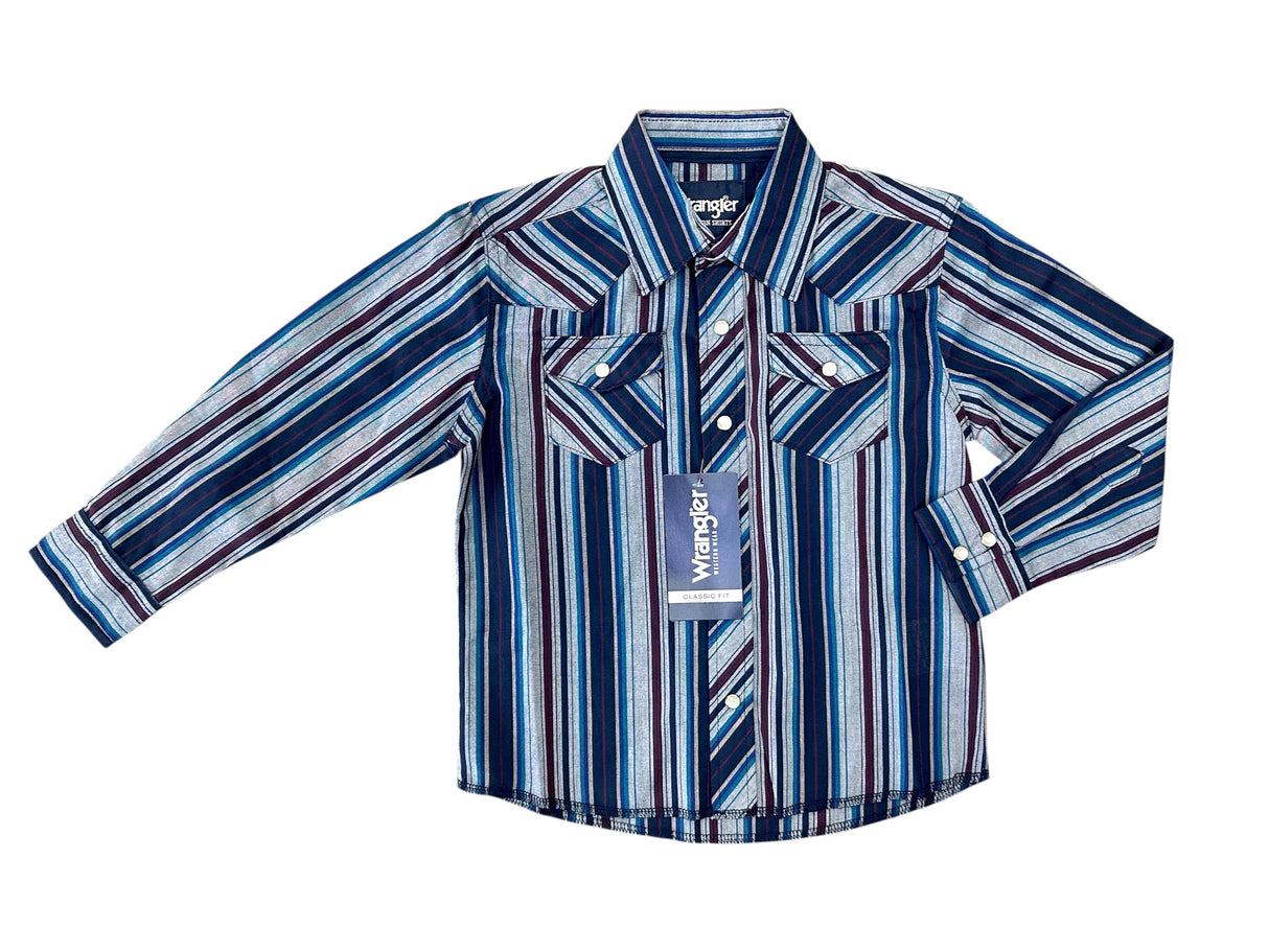Multicolor Stripe Long Sleeve Wrangler Retro